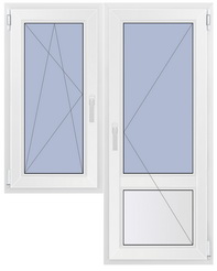 Балконный блок N1 с одностворчатым окном